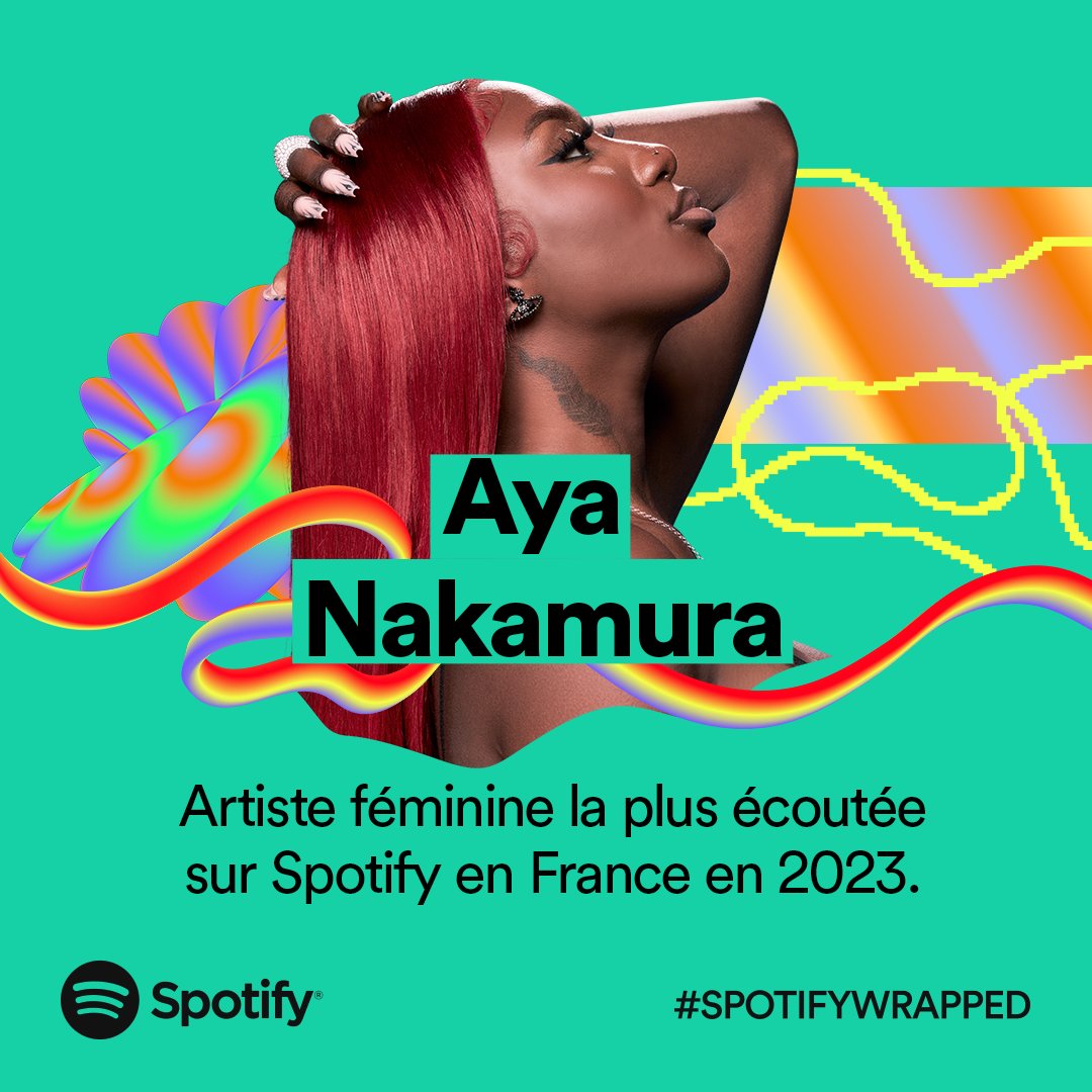 spotifyfrance's tweet image. Queen 👑

@AyaNakamuraa est l’artiste féminine la plus écoutée en France sur Spotify en 2023 ! #SpotifyWrapped