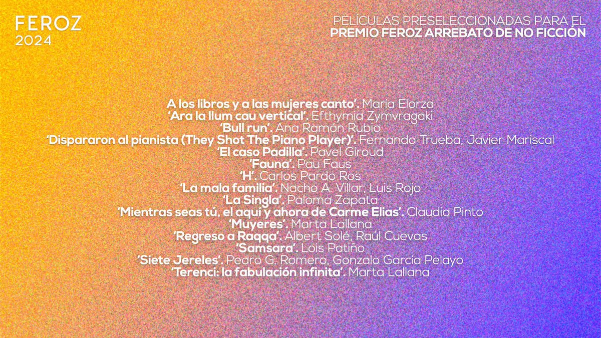 Muy contentos con la preseleccion de #Regresoaraqqa, entre las 15 películas para los  <a href="/PremiosFeroz/">Premios Feroz</a>.