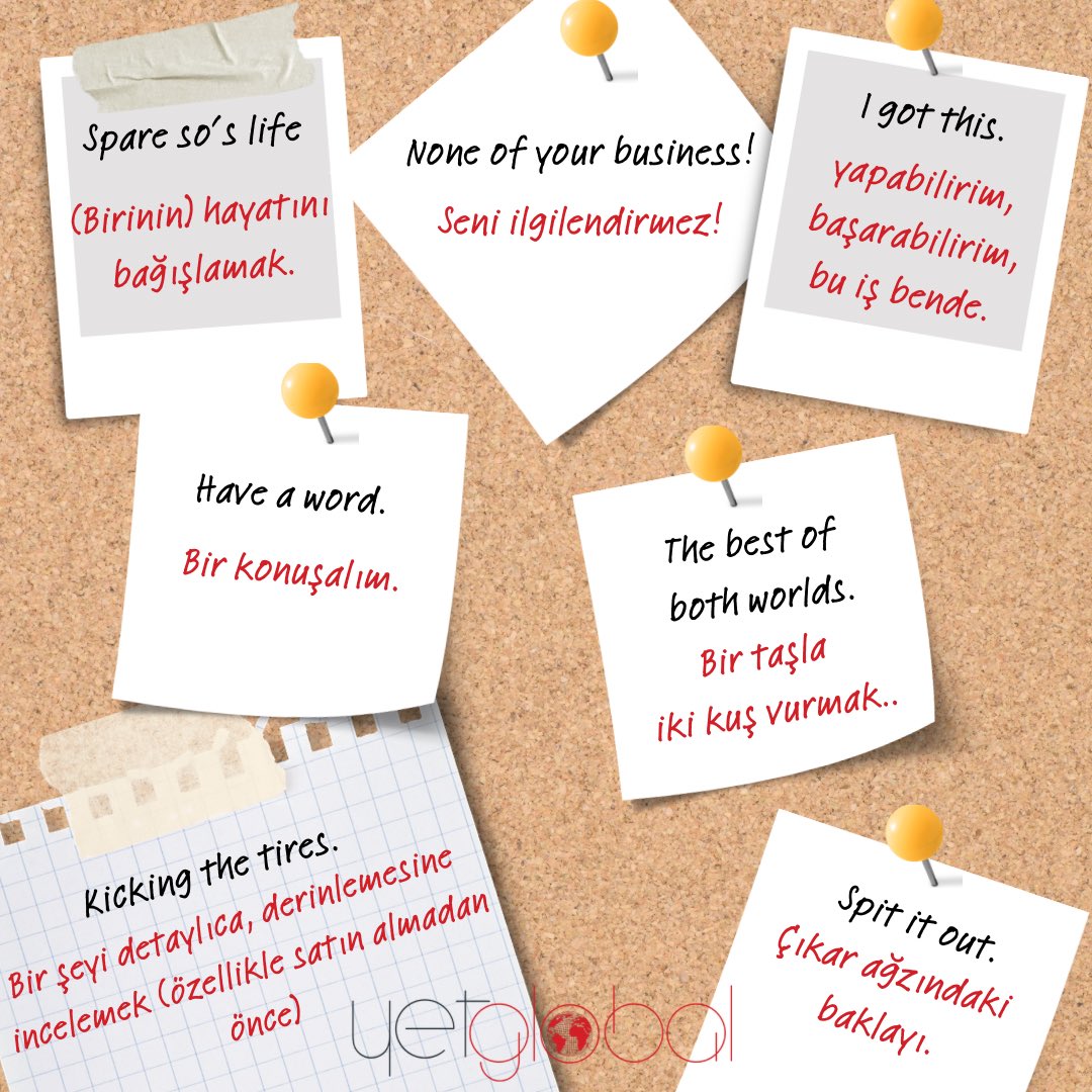 Yettercume's tweet image. Bu ay @yetglobal altyazı metinleri ve senaryolarda karşılaştığımız İngilizce deyimler ve Türkçe çevirileri📝sizin karşılaştığınız ve/veya önerdiğiniz çeviriler neler hadi bizimle paylaşın✅ #translationagency #subtitling #scripttranslation #closedcaptioning #englishidioms