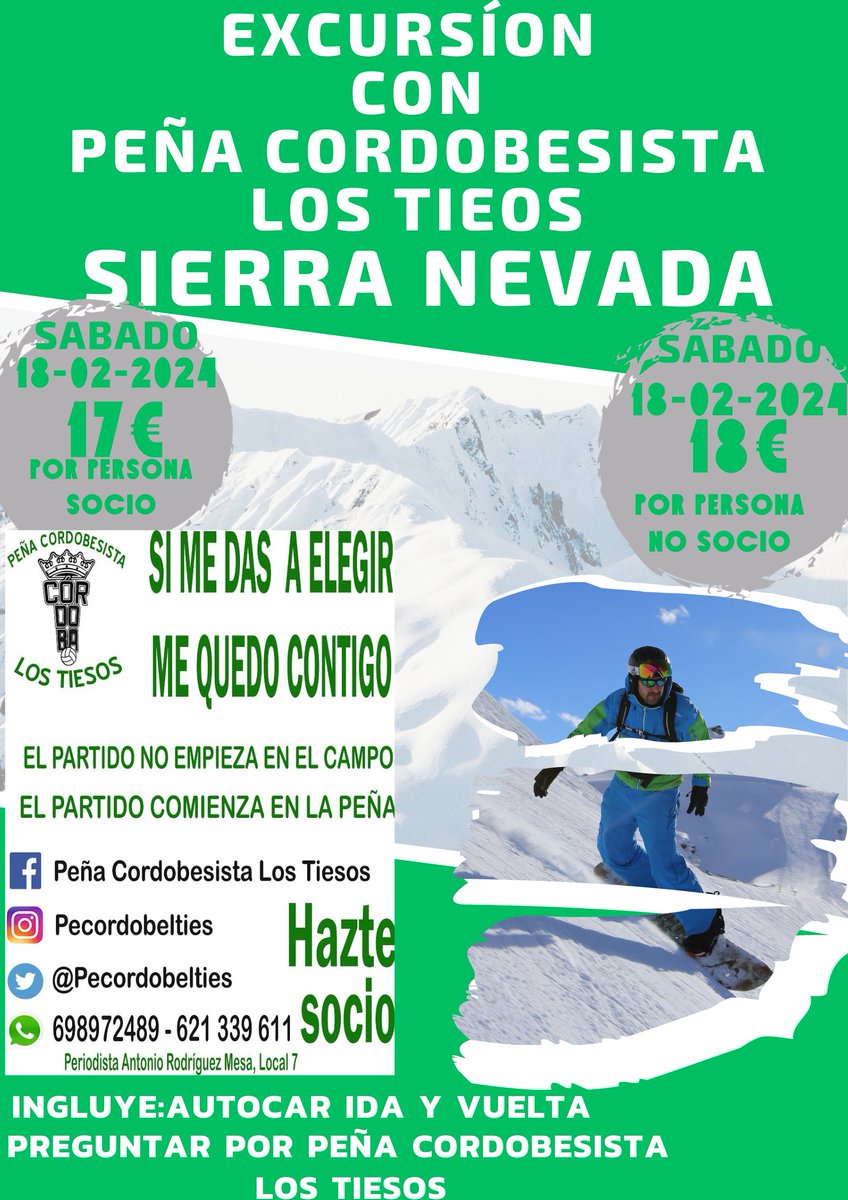 VENTE Y DISFRUTA CON LA PEÑA CORDOBESISTA LOS TIESOS .