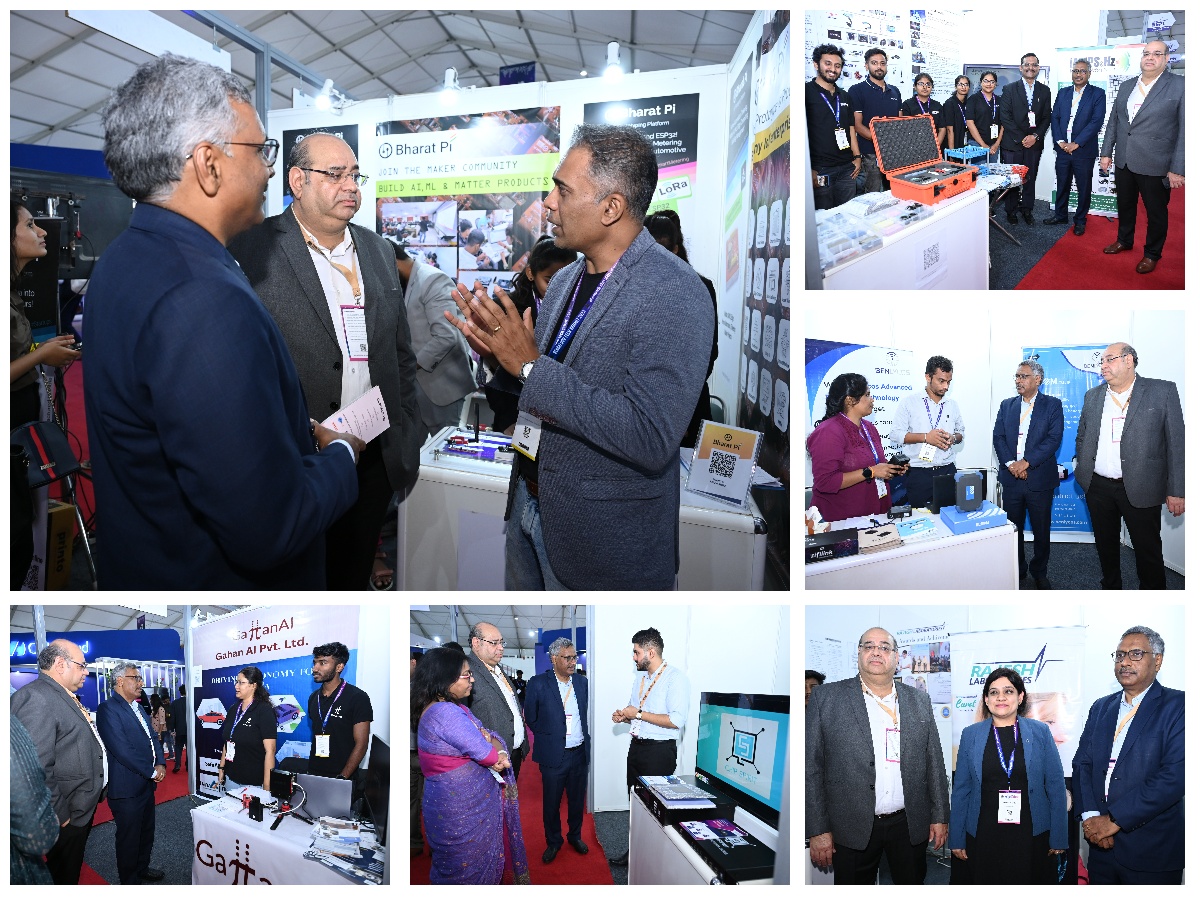 Start-ups of STPI-IoTOpenLab, Bengaluru, interacting with Sh. Arvind Kumar, DG-STPI at STPI-Pavilion during #BengaluruTechSummit 2023. #STPIINDIA  #BTS2023  @arvindtw @Shail2108 @stpiindia @blrtechsummit