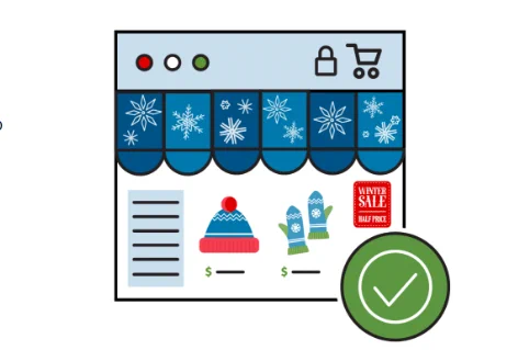 Online shopping graphic.
