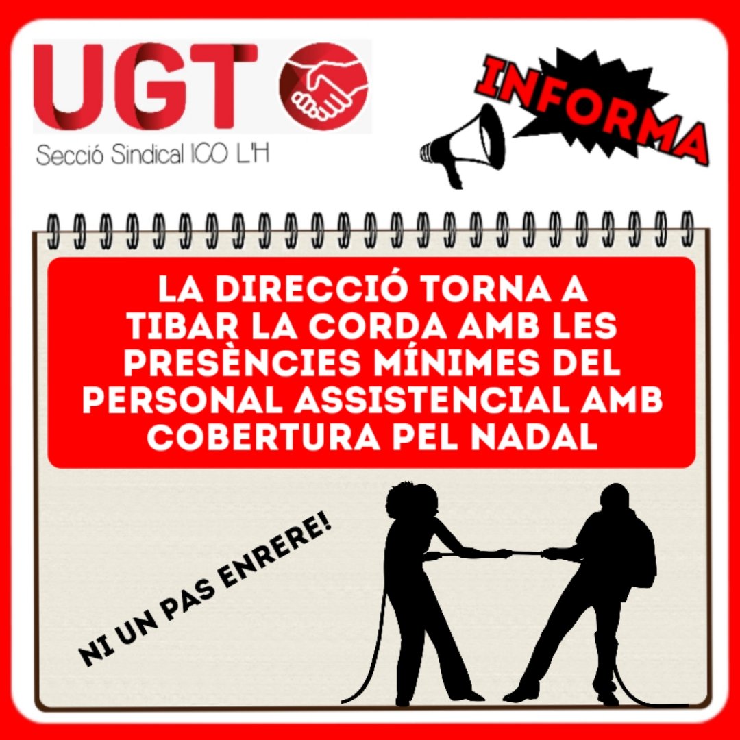 ugticoHosp's tweet photo. NOU INTENT DE l' @ICO_oncologia de #RETALLAR ELS #DRETS dels professionals de l'àmbit assistencial amb cobertura, que malgrat que som #ESSENCIALS, som els menys valorats.
Emprarem tots els mitjans al nostre abast per #DEFENSAR ELS DRETS de tots i totes.
@ugtsalut @ugtcatalunya https://t.co/sXCsEOELYO