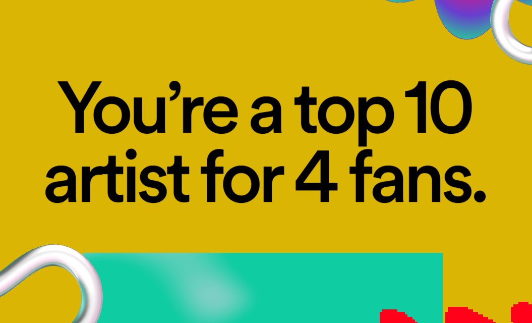Given we have 5 moms representing our band, it’s surprising we only have 4 superfans.

#spotifywrapped