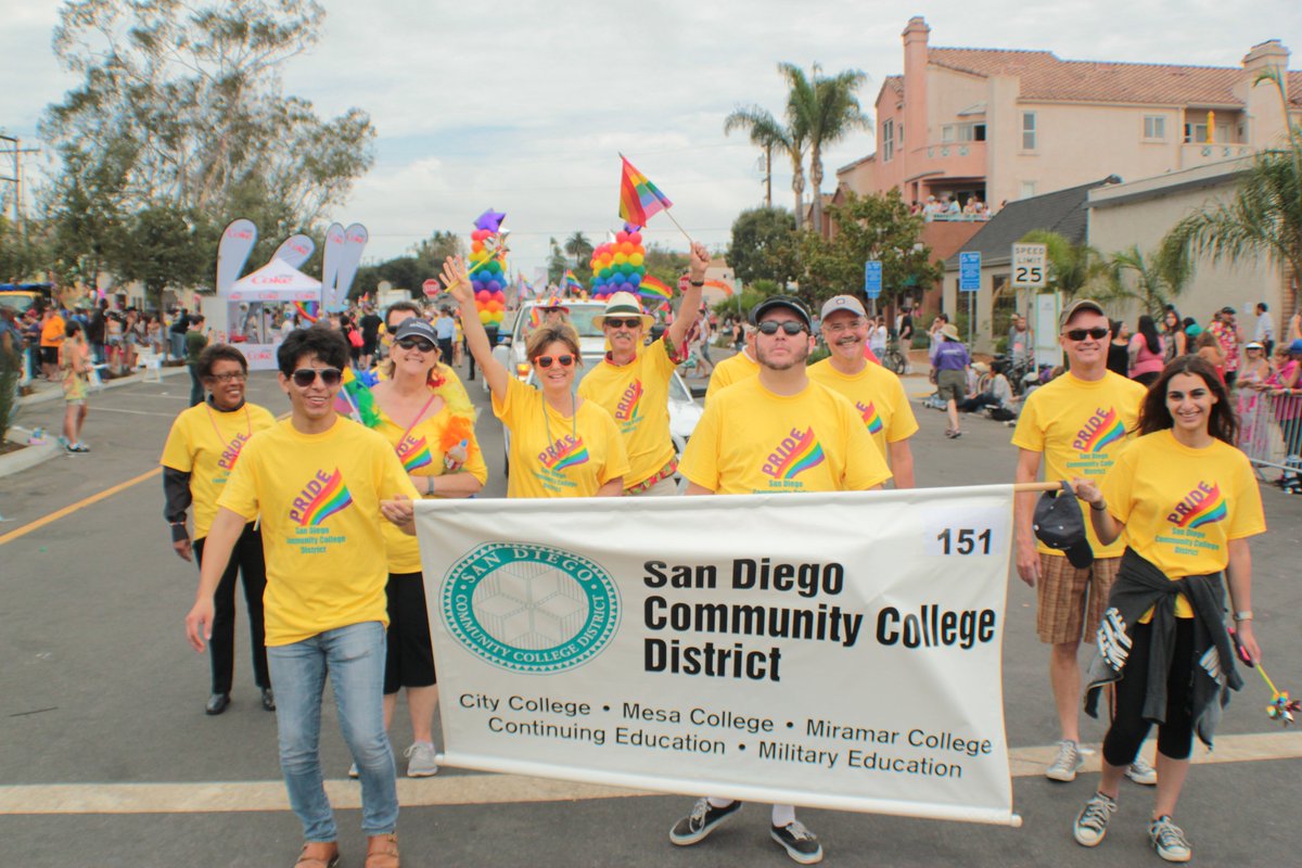 #ThrowbackThursday A contingency of San Diego Community College District students, faculty, classified professionals, and administrators participated in the San Diego Pride Parade for the first time in 2014.