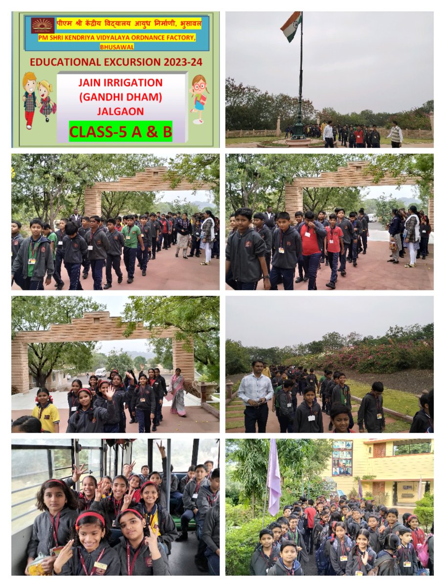 kvofbhusawal's tweet photo. Educational Excursion 2023-24

PM SHRI K.V. Ordinance Factory Bhusawal  organised Educational trip for class V students to Jain Irrigation (Gandhi Dham) Jalgaon.....

#EducationalExcursion

@KVS_HQ 

@KvsMumbai 
@Sonaa_seth 
@sumitsawrup @samaj_v https://t.co/KE17V3yxEa