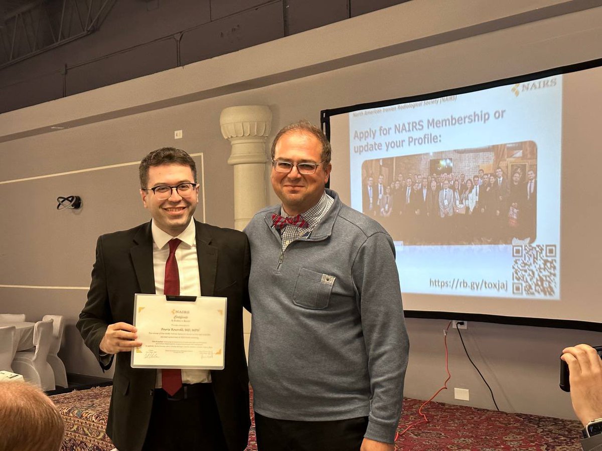 It is certainly a great honor for me to achieve the valuable NAIRS Annual Research Award at #RSNA23.

Many thanks to <a href="/NAIRadSociety/">NAIRS-North American Iranian Radiological Society</a> for recognizing our team effort at <a href="/MayoRadiology/">Mayo Clinic Radiology</a>, <a href="/MayoAILab/">MayoAILab</a>, &amp; <a href="/Mayo_OSAIL/">MayoOSAIL</a>.