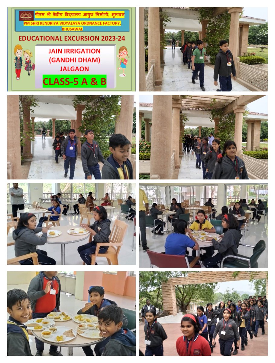 kvofbhusawal's tweet photo. Educational Excursion 2023-24

PM SHRI K.V. Ordinance Factory Bhusawal  organised Educational trip for class V students to Jain Irrigation (Gandhi Dham) Jalgaon.....

#EducationalExcursion

@KVS_HQ 

@KvsMumbai 
@Sonaa_seth 
@sumitsawrup @samaj_v https://t.co/KE17V3yxEa