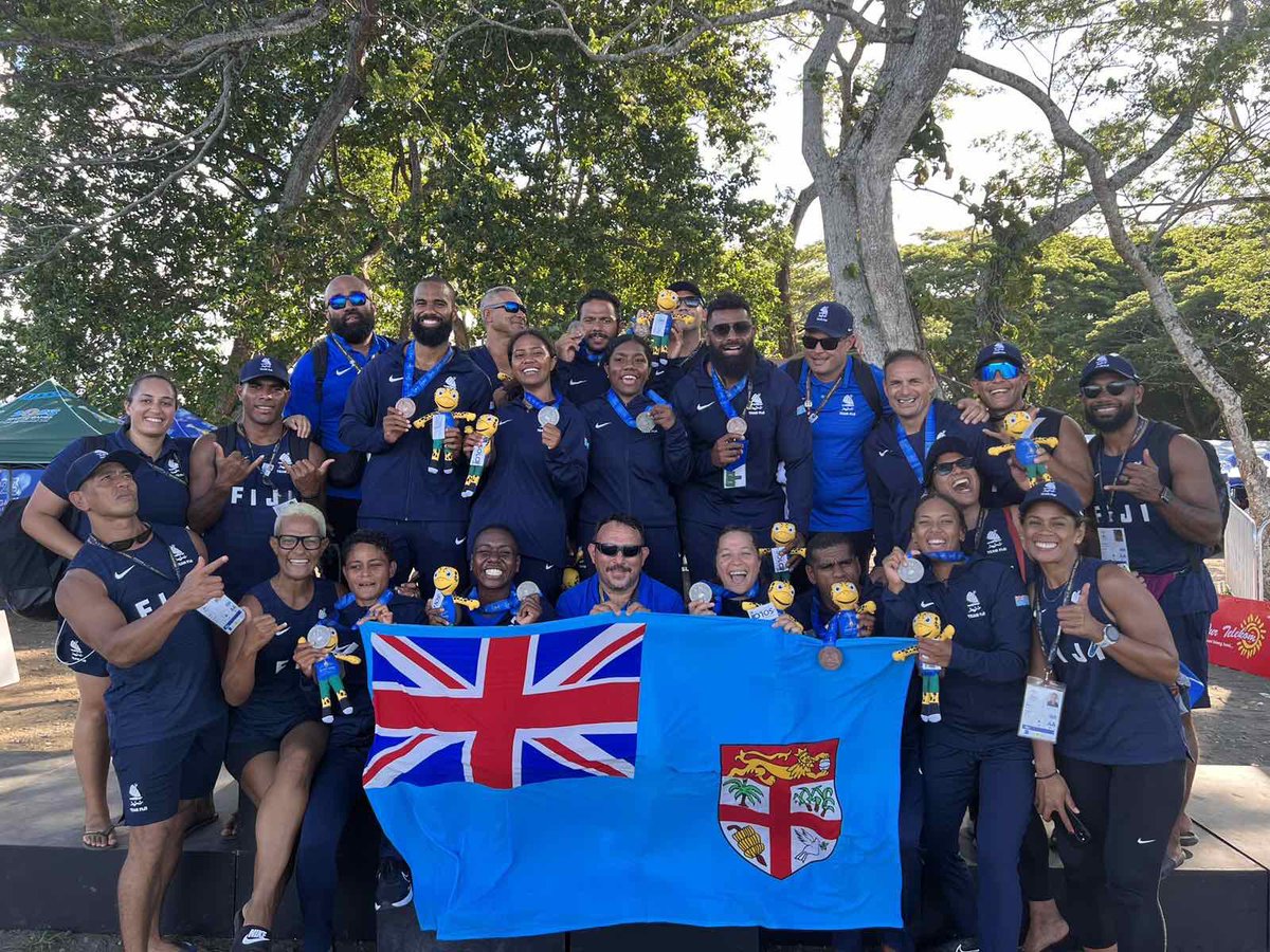 My sons got bronze (Fiji last medaled in 2003) and my daughters got silver (last medaled with bronze in 2015) in the v6 1500m sprints. Super proud is an understatement. 🤩🤩 #Sols2023 #PacificGames #Fiji🇫🇯 #TrustYourTeamMatesTrustYourConditioning