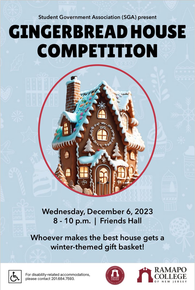 We are having our last event for the fall semester next week! Join us for a  Gingerbread house competition and potentially win a winter-themed gift basket!