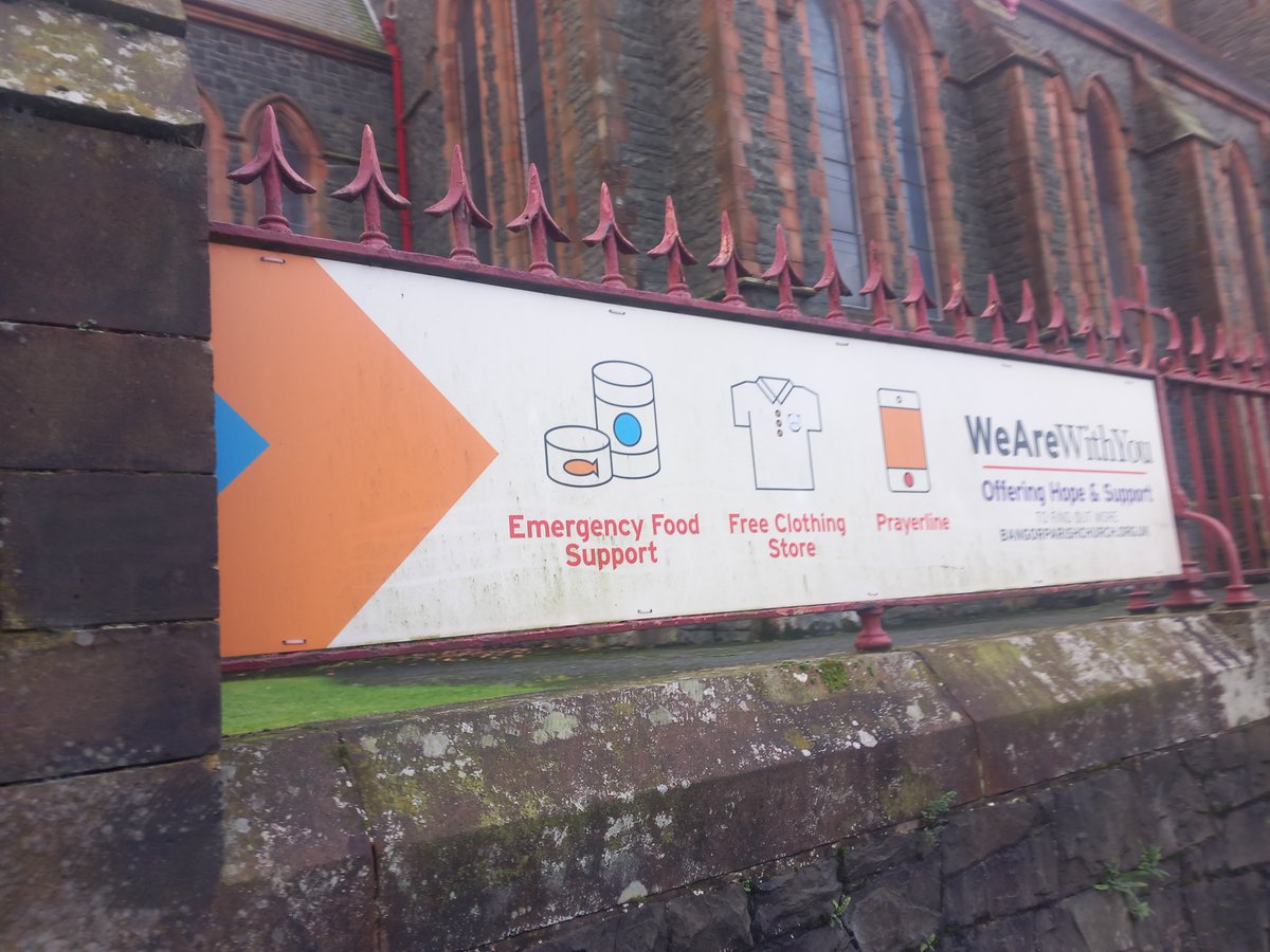 We Are With You banner on the railings of the Hamilton Road side of the grounds of St. Comgall's Church of Ireland in #BangorCity in #CountyDown