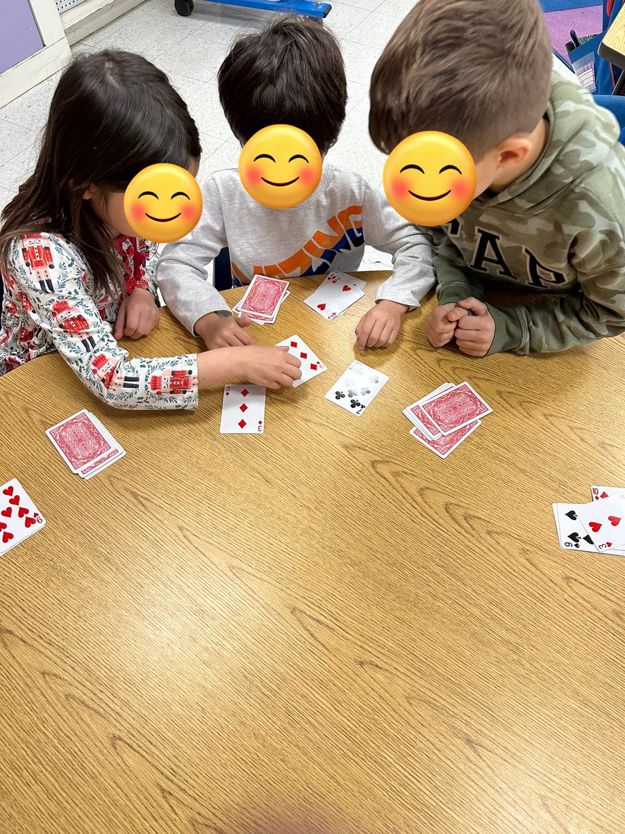 Playing a game of Top-It while discussing “more than” during Math! #WeareChappaqua #WOSchool