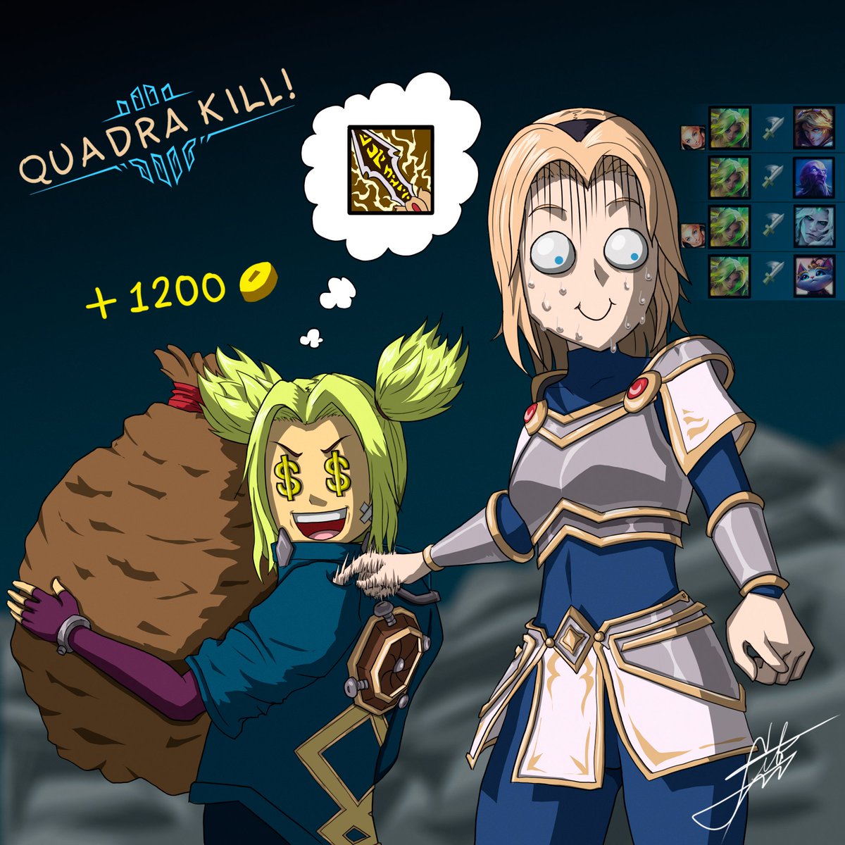 FitoAlterEgo's tweet image. (1/3) A story I drew for a friend, called: "Zeri's Redemption Arc - Chapter I". I hope you guys like it, and feel free to comment if you have watched Konosuba. #artoflegends