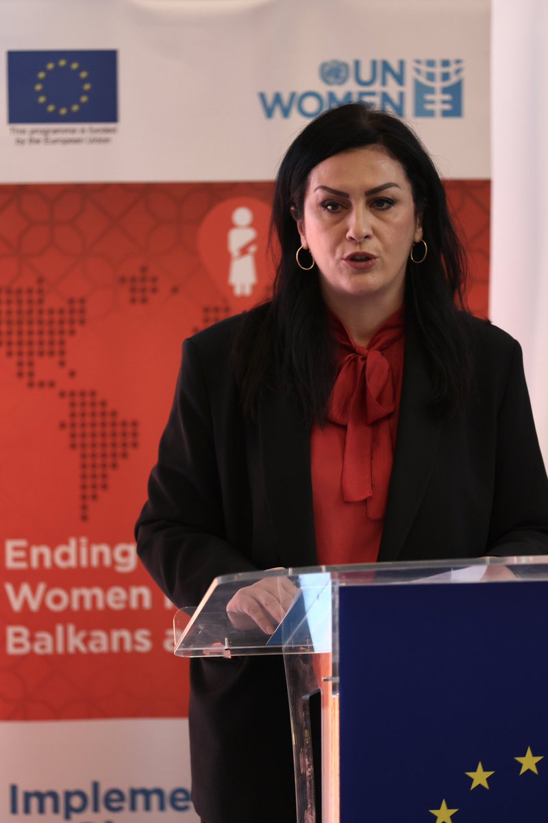 unwomenkosovo's tweet photo. 💪 As we continue to mark #16DaysActivism, today jointly with Minister @albulenahaxhiu_, EU Head of Office @EUAmbKS, ambassadors &amp; partners, we discussed achievements of the past six years of @unwomeneca Regional #EVAW Programme, supported by the EU. https://t.co/L5WSUFh4OG