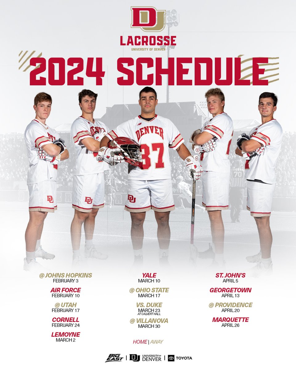 NEWS: Denver Announces 2024 Men’s Lacrosse Schedule
🗓️: bit.ly/3S4Pt5C
✍️: bit.ly/3QTukMg
🎟️: bit.ly/3T3SaaF
#GoPios