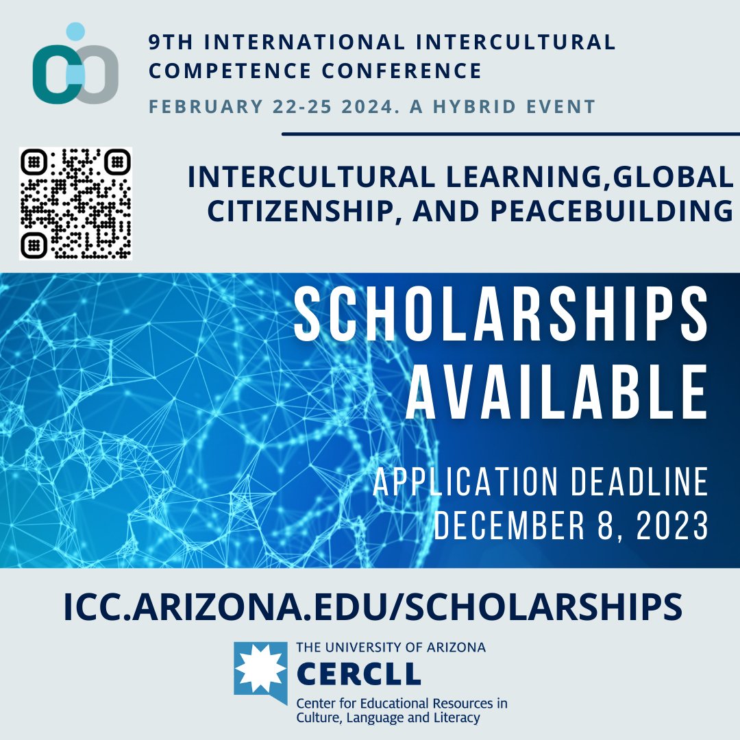 We extended the ICC registration/lodging scholarship deadline for K12 educators &amp; grad students to Dec 8! 𝗦𝗲𝗲 𝗱𝗲𝘁𝗮𝗶𝗹𝘀 &amp; 𝗹𝗶𝘀𝘁 𝗼𝗳 𝗽𝗿𝗲𝘀𝗲𝗻𝘁𝗮𝘁𝗶𝗼𝗻𝘀 𝗼𝗳 𝘀𝗽𝗲𝗰𝗶𝗮𝗹 𝗶𝗻𝘁𝗲𝗿𝗲𝘀𝘁 𝘁𝗼 𝗞𝟭𝟮 𝗳𝗼𝗹𝗸𝘀: cercll.arizona.edu/icc/24scholars… 
#langchat #lrclang
