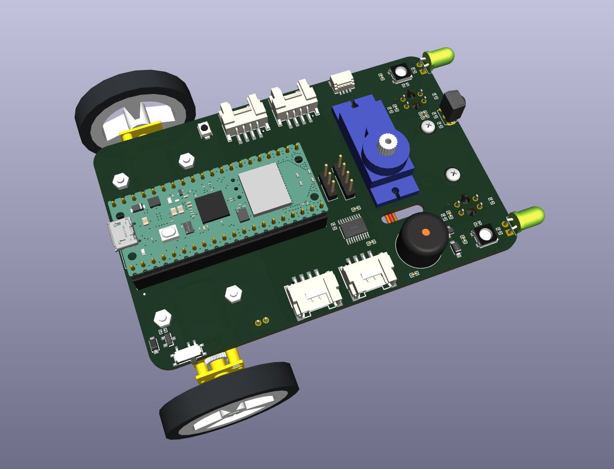 @RosmoRobot @Raspberry_Pi Working on new smaller version of Pico Chassis. Not sure if you are interested. With our firmware using #Scratch, kids can do line following, follow light, avoid obstacles, control via IR remote or our mobile gamepad, program via paper cards #ScreenFree, siren and flash lights.