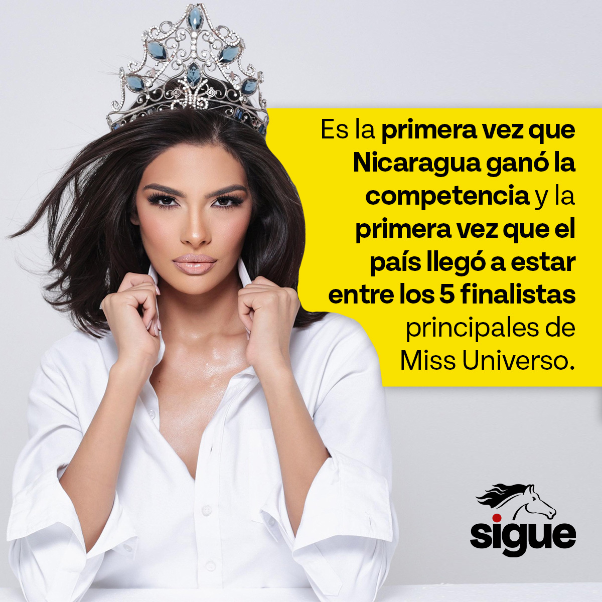 SigueCorp's tweet photo. Nicaragua hace historia en Miss Universo.👑 Es la primera vez que Nicaragua🇳🇮 se lleva el título. La Nicaragüense Sheynnis Palacios fue coronada Miss Universo 2023. 👏 ¡Felicidades! 

#sheynnispalacios #missuniverse #misuniverso #nicaragua https://t.co/30YCScPOFP