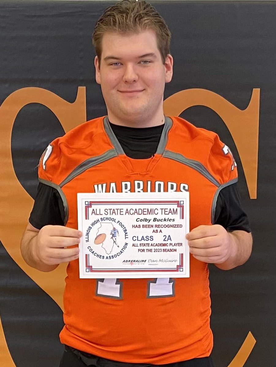 Congrats to our guy Colby Buckles on being named Academic All-State by the IHSFCA.