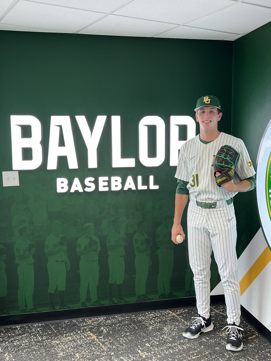 Extremely excited and blessed to announce that I have committed to further my educational and baseball career at Baylor University!! #SicEm @BaylorBaseball @DustyHart @zacsenf @BlinnBaseball