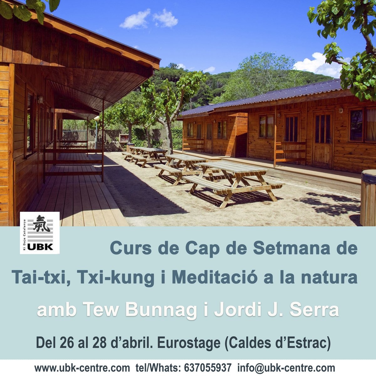 UBKKiDojo's tweet photo. Curs de cap de setmana de #Taitxi, #Txikung i #Meditació a la #natura amb Tew Bunnag i Jordi J. Serra.
Del 26 al 28 d’abril.
Eurostage (Caldes d’Estrac)
El Tai-txi-txuan sorgeix de la confluència de diversos coneixements ancestrals orientals
https://t.co/mPAS5sP48S
 #taichi #ki https://t.co/9vQLhmxTFR
