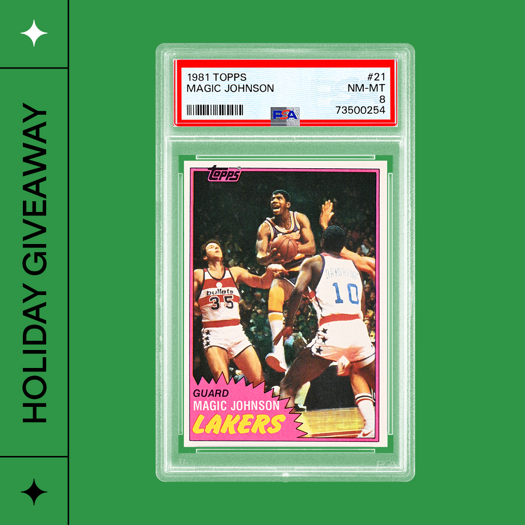 ✨ 𝐇𝐎𝐋𝐈𝐃𝐀𝐘 𝐆𝐈𝐕𝐄𝐀𝐖𝐀𝐘 🏀 With our $15.99/card 80s & 90s sports grading special live this week, we're going to boost the PC of one lucky collector with a couple of cards featuring hardwood icons. Here’s how to enter for your chance to win this pair of 1981 Topps…