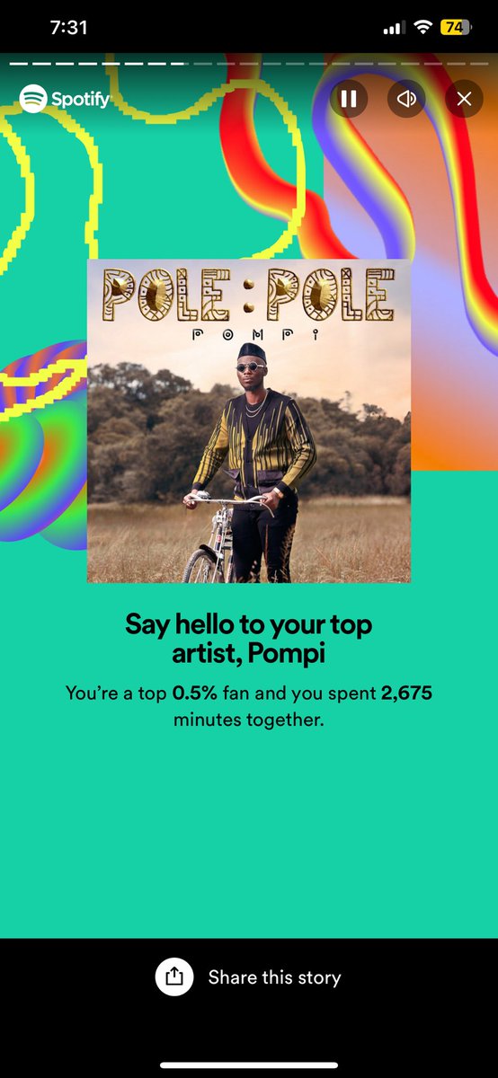 PaloDubeka's tweet photo. I’m not even surprised 🔥🙌🏾
@ThePompi for the win 🥳🥳

#SpotifyWrapped #PolePole #Sebenza https://t.co/M2HLOSrBlP