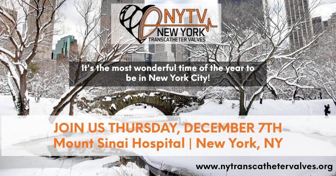 There's still time to register! After attending NYTV, experience the most wonderful time of the year in New York City! nytranscathetervalves.org #cardiotwitter #structuralheart #caridology #TAVR