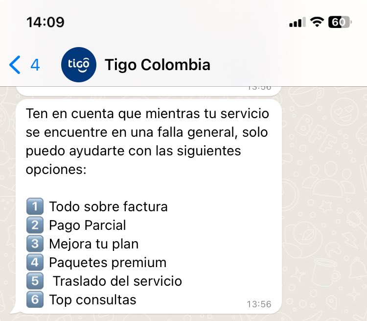 new_cmj's tweet photo. @sicsuper como se puede comunicar uno con @Tigo_Colombia ? 

El colmo que esta sea la atención que le dan a sus usuarios, es decir, si me quiero retirar en este momento no puedo por la misma falla?

Por todo los medios he intentado comunicarme y no ha sido posible 
@sicsuper https://t.co/VuuyMAv153