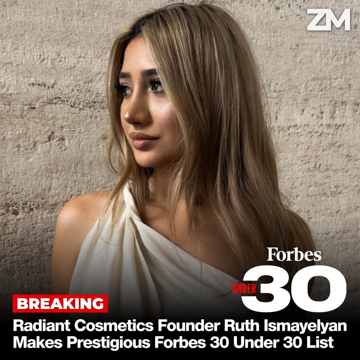ZartonkMedia's tweet photo. BREAKING: Radiant Cosmetics Founder Ruth Ismayelyan Makes Prestigious Forbes 30 Under 30 List
➖➖➖
First generation Armenian-American Ruth Ismayelyan has made it to the Forbes 30 Under 30 Class of 2024, reports Zartonk Media.

“I am so grateful and incredibly humbled to be selected for Forbes 30 Under 30: Retail & E-commerce. I am thankful for the support of my followers and fellow Armenians who helped my small business thrive. I hope my story inspires my community to dream big, work hard, and never limit themselves,” told Zartonk Media.

Ruth Ismayelyan, began Radiant Cosmetics when she started experimenting with her own cuticle oil until she landed on a formulation that worked. When someone asked the TikTok influencer (followers: 1.5 million) how she grew her nails so long, she credited her "miracle" nail growth oil and began selling it online. She has since expanded into lip liner and lipstick. The company, which hasn't raised any funding, expects sales north of $1.2 million this year.