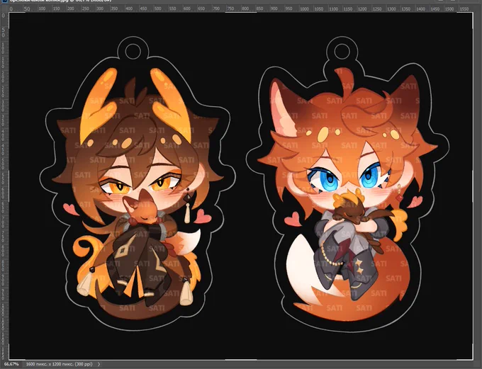 Hi! (≧∇≦)ノ Soon I will make acrylic pendants for the first time. Good luck to me#ZhongChi #chili #原神 
