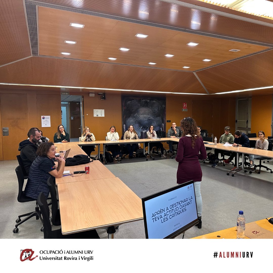➡️ El passat dimecres 22/11, Alumni va organitzar el taller "Aprèn a gestionar al teva actitud davant les crítiques". El taller, que va tenir lloc al Campus Catalunya, va ser impartit per la formadora Mireia Gargallo.

👉🏻 Coneix els nostres pròxims esdeveniments a la web d'Alumni