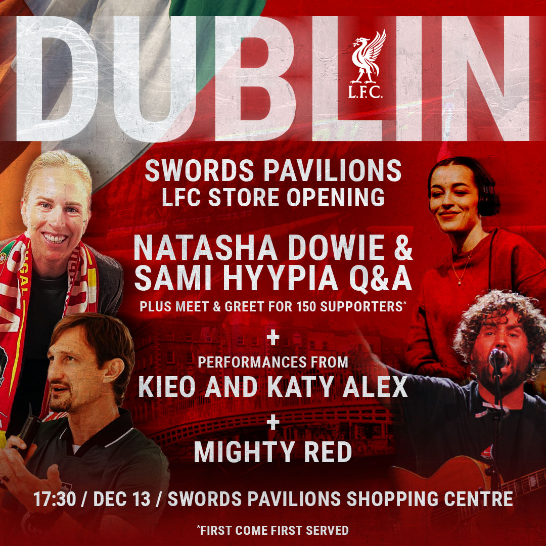 Attention Dublin! 🇮🇪

Countdown to the grand opening of the new LFC Store, Swords Pavilions! 

See you there, Reds👇🔴