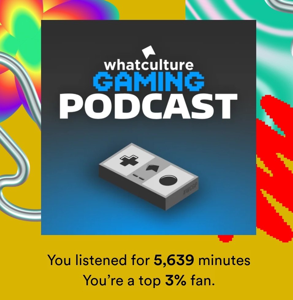 SdotLindsay's tweet photo. Ooooh Spotify wrapped season is upon us! Lots of hours spent with music and podcasts, but, as usual, @WCultureGaming podcast is far and beyond others! Thanks for a year of the very best #content !! ❤️ https://t.co/lEQ7FmEmEH