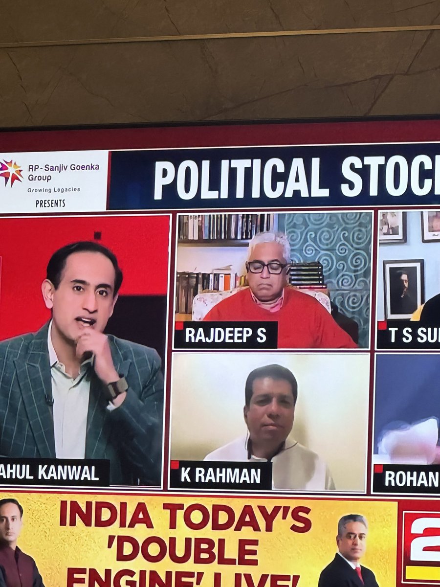 AdityaBhatter's tweet photo. Looks like Mr. Sardesai is sleeping on National TV! Hilarious 🤣

What a fun debate to watch!

@sardesairajdeep @IndiaToday 

Please watch right now 🤣 can someone wake him up? https://t.co/WeK4TNmAxU