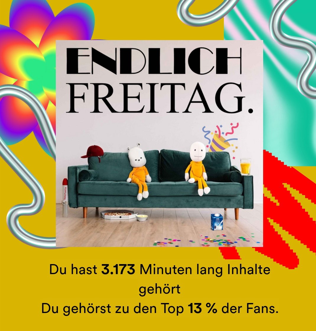 Prob der einzige Podcast, den ich dieses Jahr aktiv gehört habe. Aber realtalk an der Stelle: lieb euch und freu mich immer wieder reinzuhören, einfach comfort space ♡ /srs (auch wenn die Themen manchmal zweifelhaft sind lol) #SpotifyWrapped