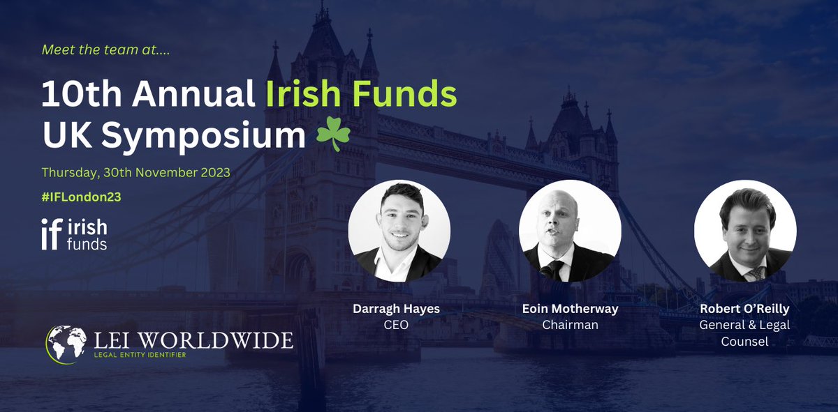 I will be attending the 10th Annual <a href="/IrishFunds/">Irish Funds</a> UK Symposium in London tomorrow. Full team in attendance and we are really excited to catch up with old friends and new #IFConf23 #London