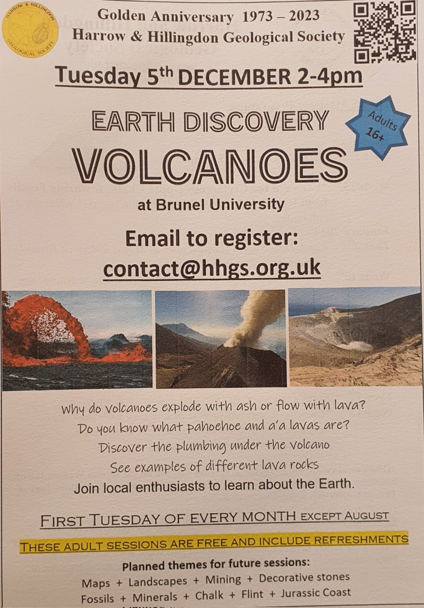 Volcanoes in the news... join us at Brunel Uni next Tues, see different lavas and ash, talk to #geology fans, learn about igneous rocks #earthscience #nature #london #geohazards @EastcoteGardens @CVP_CraneValley @HillingdonHour @iverheathltc @Hillingdon please repost