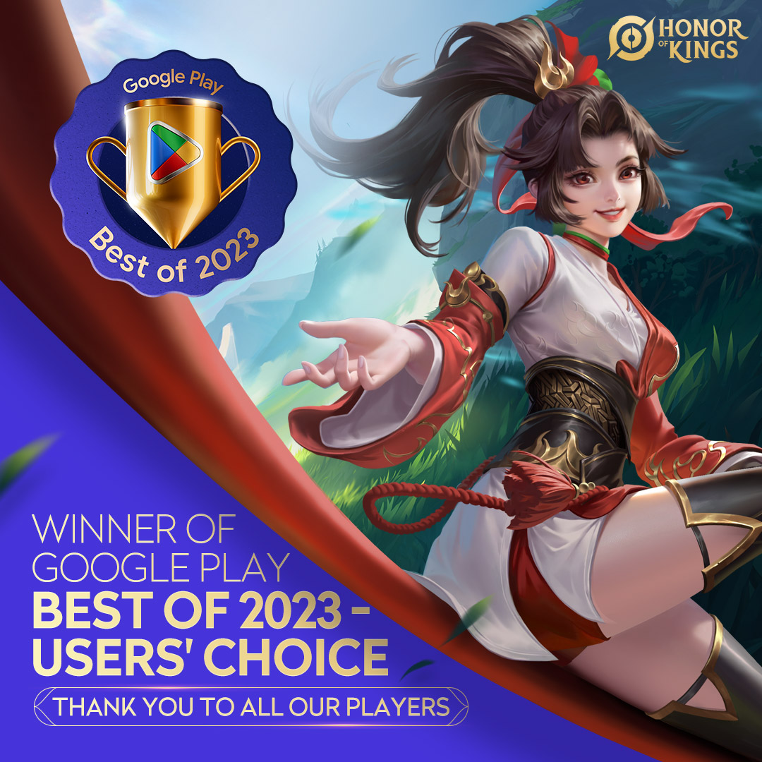 🎉🏆 We're overjoyed to share that Honor of Kings has clinched the Google Play's Best of 2023 Users' Choice Award in Brazil! 🏆🎮 Huge thanks to our amazing community for your support and dedication! 🙌 #GooglePlayBestof2023 #UsersChoice #HonorofKings #TiMiStudioGroup