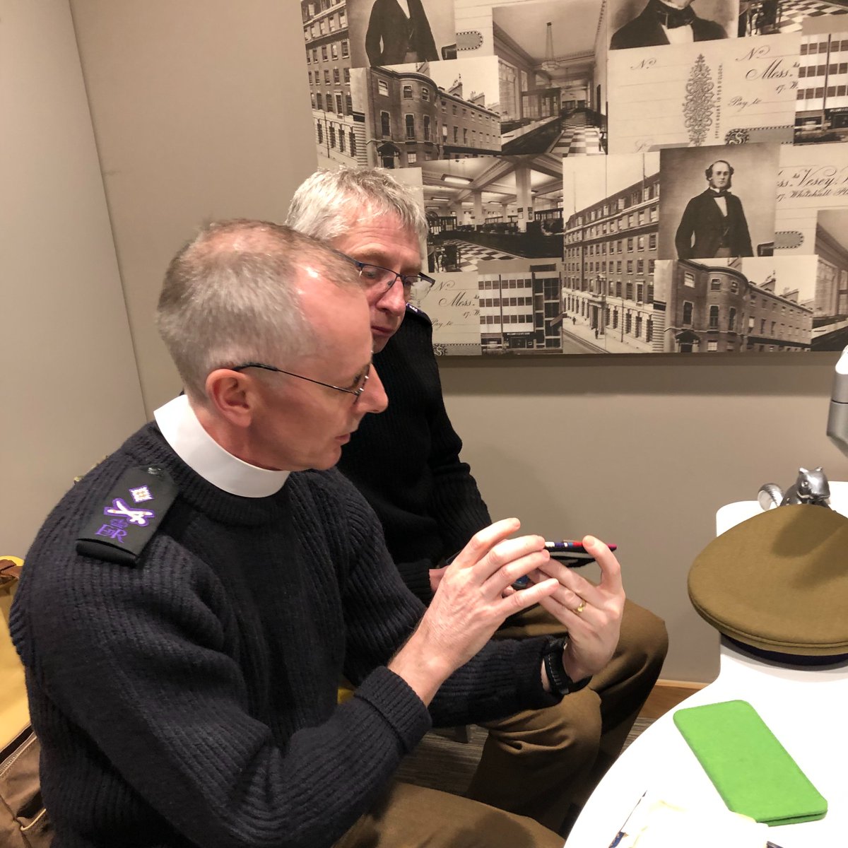 A special moment for the CG and DCG this week as they viewed the original medals awarded to Army Chaplain Rev Theodore Hardy, the most decorated non-combatant Officer of the Great War; VC, DSO, MC.  Replicas are on display in the <a href="/ArmyChaplainMus/">Royal Army Chaplains’ Museum : Faith In The Forces</a>.