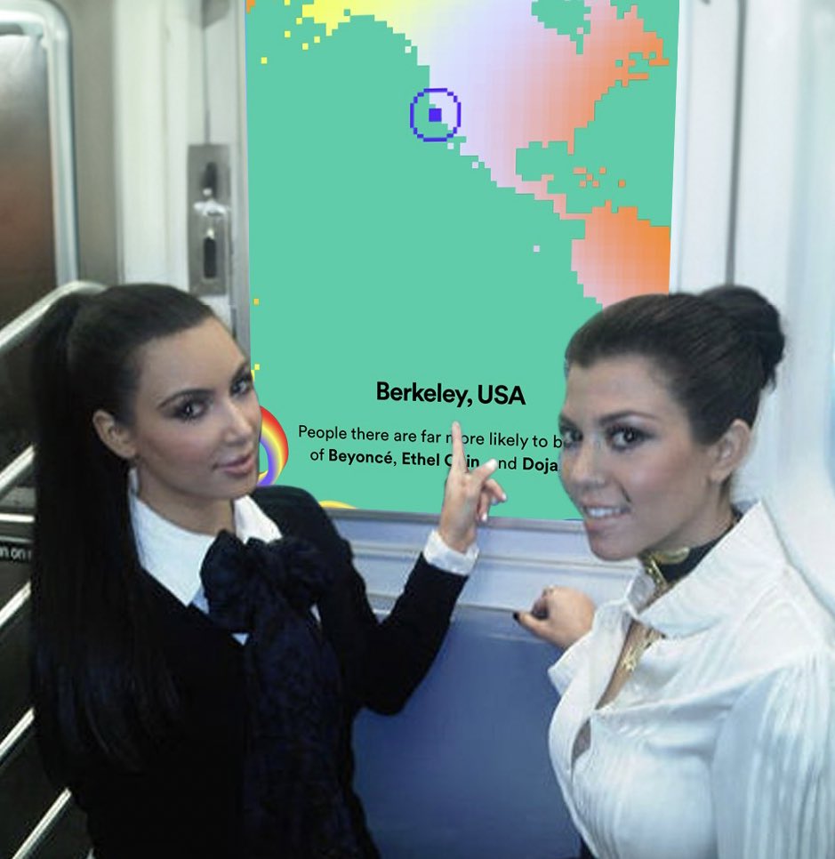 gay people checking their spotify wrapped map: