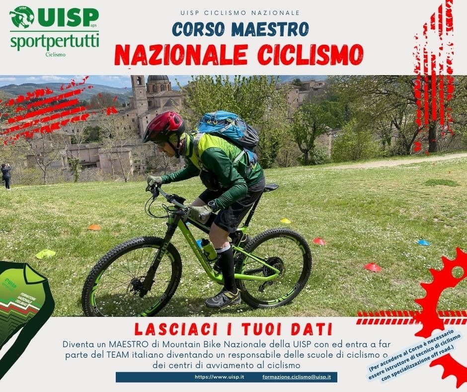 𝐍𝐔𝐎𝐕𝐈 𝐂𝐎𝐑𝐒𝐈 𝐃𝐈 𝐅𝐎𝐑𝐌𝐀𝐙𝐈𝐎𝐍𝐄 𝐈𝐍 𝐀𝐑𝐑𝐈𝐕𝐎
-----------------------------------------------------
Diventa MAESTRO DI CICLISMO UISP 
(serve essere istruttore di tecnico di ciclismo con specializzazione off road)
Lascia la tua email  
bit.ly/3T2zLLC