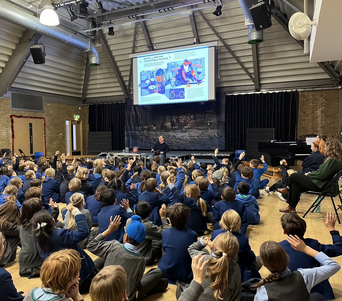 RPPS_Library's tweet photo. Thank you @PTJKane for visiting @RPPS_UpperS @RPPSlondon today to talk about #Human2Point0 ! We loved Patrick encouraging the children to ask very honest questions & were all captivated! You need Patrick to visit your school too. @BigPicturePress @bonnierbooks_uk #SamRodriguez https://t.co/BsLnyWyDJ8