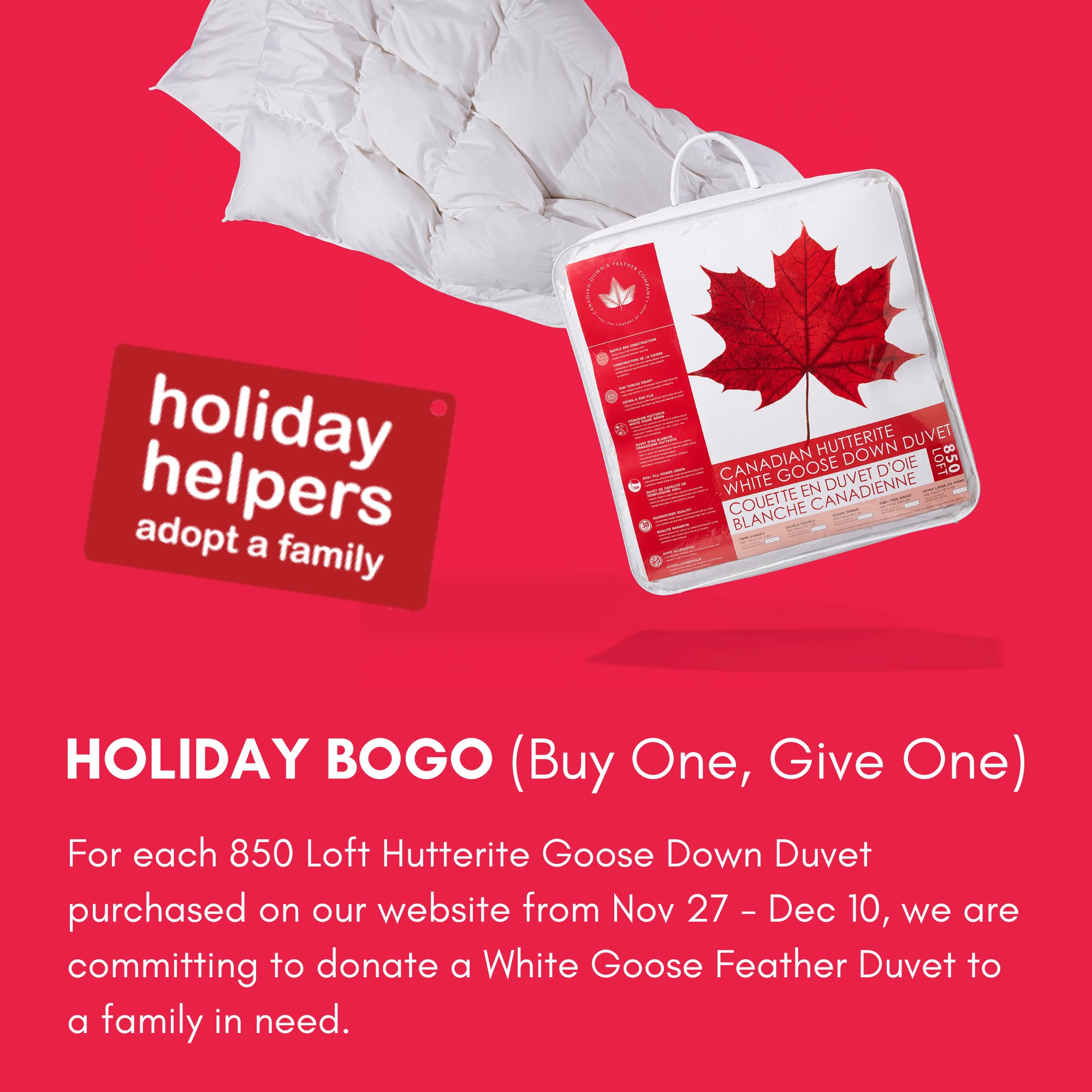 850 loft hutterite hot sale goose down duvet