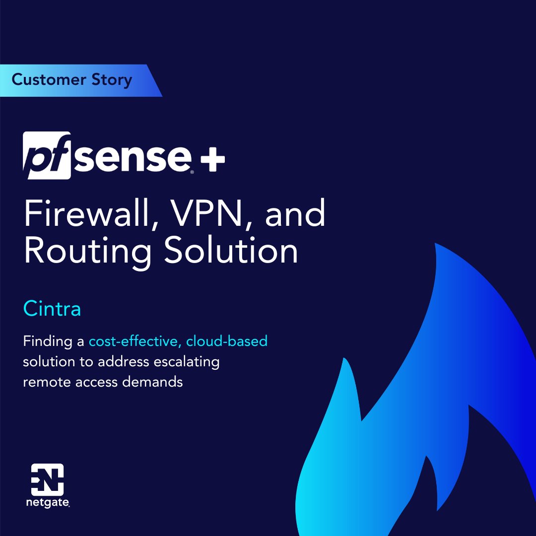 NetgateUSA's tweet image. 🌐 Explore how @CintraSoftware optimizes costs and efficiency using #pfSensePlus on #AWS Cloud! Dive into the world of seamless deployment, simplified management, and substantial savings in our #CustomerStory below. 💻 #Netgate

👉 hubs.ly/Q02b5VwC0