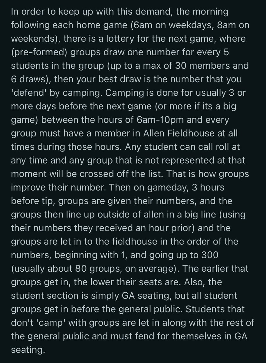 JeffDLowe's tweet photo. The student ticket process for Kansas basketball home games seems like the most cutthroat thing possible. Any student being able to call roll, defending your spot, just incredible. Adds to the legend of that arena. https://t.co/4QcAalHm7B