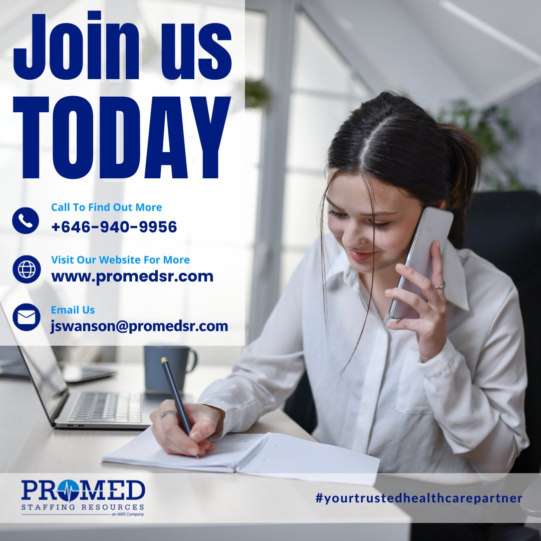 Call Jessica at (646) 940-9956 or email your resume to jswanson@promedsr.com, outlining your preferred #location and #RN specialty. 
 
#travelnurse #travelnursing #nurse #travelrn #hiring #hiringalert #promedsr