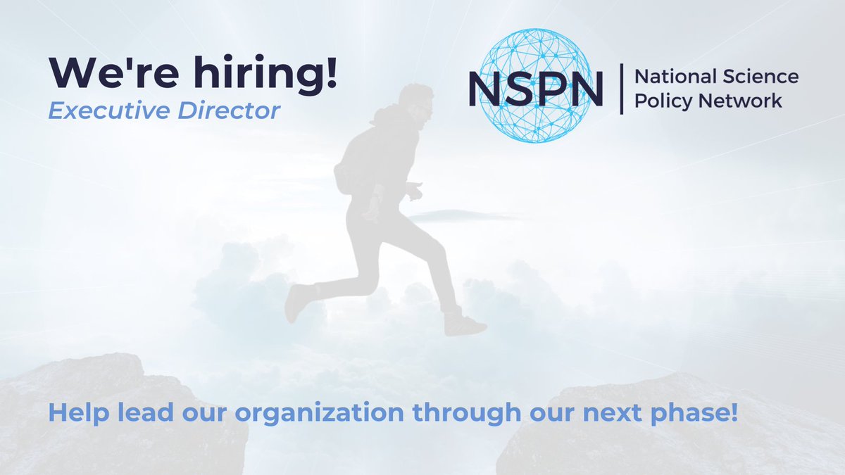 We're #hiring! Our first full-time Executive Director will lead NSPN through an intensive exploration of opportunities, including securing the resources needed to become sustainable for our next stage.

Learn more: ow.ly/MV5X50QcgK1

#SciPolJobs #NonProfitJobs <a href="/SciPolJobs/">Science Policy Jobs</a>