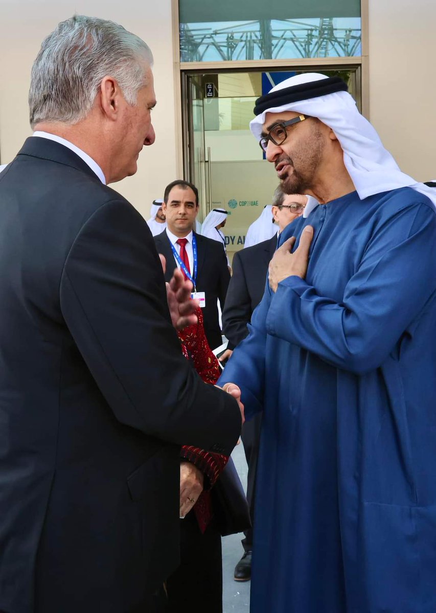 AnedJorge's tweet photo. #DiazCanelEnEAU  Presidente de la República 🇨🇺 reunió hoy con Su Alteza el Jeque Mohamed Bin Zayed, presidente de Emiratos Árabes Unidos.
#CubaPorPaz #LatirXUnEneroDeVictorias @IzquierdoAlons1 @AlexeyOT73 https://t.co/0XE9aLFuAP