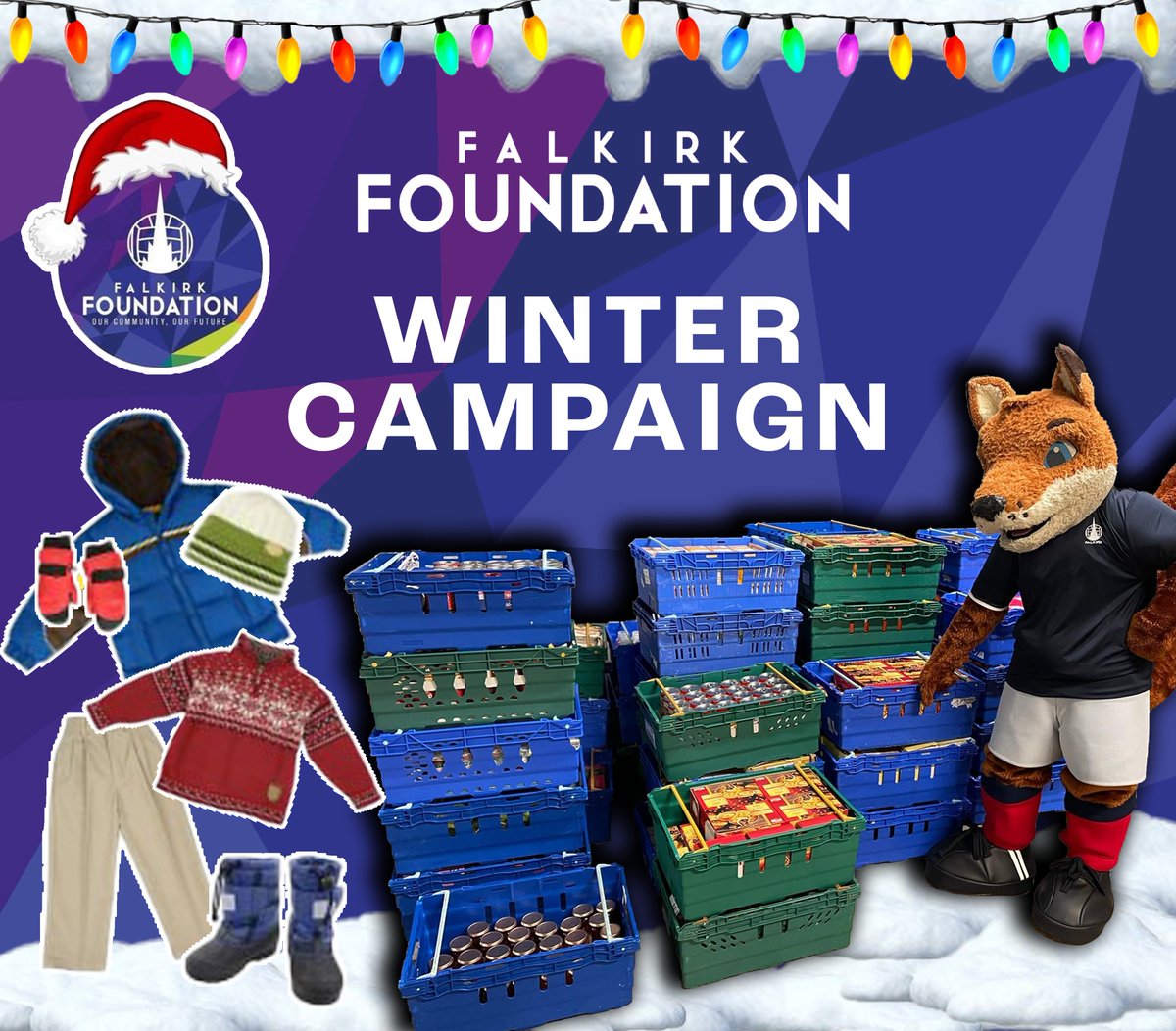 falkirkfcf's tweet photo. 🎄 We will be holding a collection at upcoming matches to help local people in the run up to Christmas as part of our Winter Campaign.

Collections will be held at the games vs Cove Rangers on 2nd Dec and Kelty Hearts on 9th Dec. 

Find out more here. 👉 https://t.co/nEIf48NP8a https://t.co/Mq0Zn9ysvB